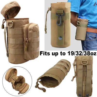 Tactical Molle Kettle Bag Water Bottle Carrier Holder Pouch Outdoor Hiking Bag • $10.58