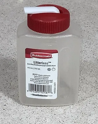 RUBBERMAID LITTERLESS JUICE BOX 8.5 Oz WITH RED LID - BPA FREE - NEW • $16.99