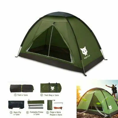 Small One Person Tent Waterproof Backpacking Tent Hiking Camping Sun Shelter • $35.59