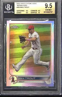 2022 Topps Chrome Sonic #200 Mike Trout Refractor BGS 9.5 • $6.06