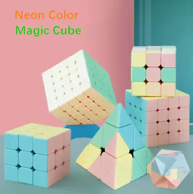 New Neon Color Magic Cube Puzzle Pyraminx 3X3 Maple Leafs Kids Gift • $10.45