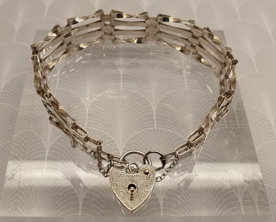 £39.99 • Buy Vintage 925 Sterling Silver Four Bar Gate Bracelet - Hallmarked London 1979
