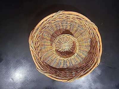 Vintage Wicker Rattan Basket Chip And Dip Serving Tray.  • $40