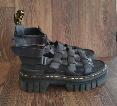 Dr Martens Ricki Gladiator Black Sandals Dms Docs Size 8 • £95