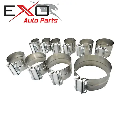 $26.99 • Buy 2  Up To 6  Inch Stepped Lap Flex Tube Exhaust Muffler Clamp Torctite Stainless