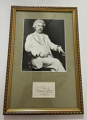 Mark Twain Samuel Clemens Signed Autographed Framed Card BAS BECKETT LOA • $2999.99