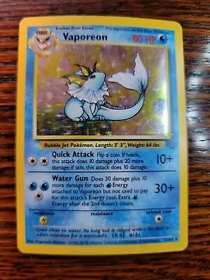 $5.99 • Buy Pokemon WOTC Vaporeon 12/64 Jungle UNLIMITED Holofoil Rare PL