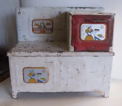 VINTAGE 1940-1950 MARX PRETTY MAID METAL TOY OVEN STOVE Display Only • $18