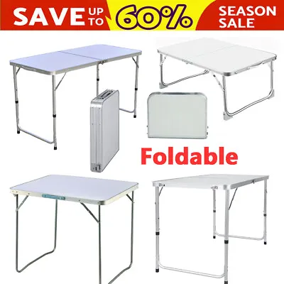 Folding Table Camping Garden Fold Away Dining Serving Tables Buffet Car Boot • £13.09