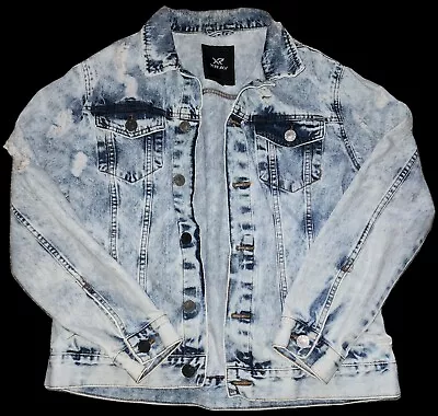 Xray Jeans Mens Acid Wash Denim Jacket Size Medium • $27.99