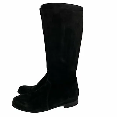 La Canadienne Black Suede Leather Zip Up Boots 8 • $50
