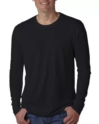 Next Level Apparel N3601 Mens Long Sleeve Cotton Crew Neck Stylish Plain T-Shirt • $14.56