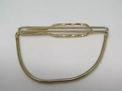 Smooth Chain Tie Clip Bar: Vintage Men's Jewelry Gold Tone Nice Design • $12.99
