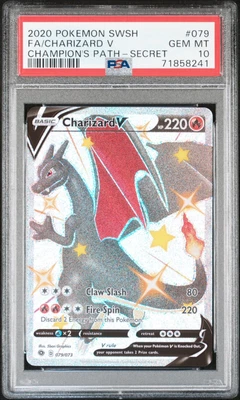 $202.50 • Buy Pokemon Champion's Path Charizard V 079/073 Black Shiny Secret Rare PSA 10 💎 MT