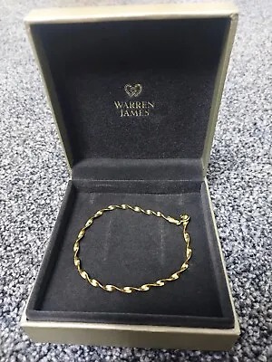 WARREN JAMES 18ct Gold Vermeil On Silver Sparkle Ribbon Bracelet • £25