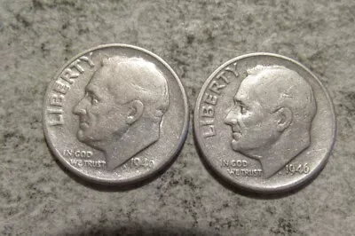 1946d X 2  Silver Roosevelt Dimes  R90 • $6.19