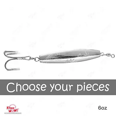 Fish WOW! 6oz Diamond Jig Chrome Trolling From 1pc 2pcs 3 5 10 20pcs Silver Lot • $19.88