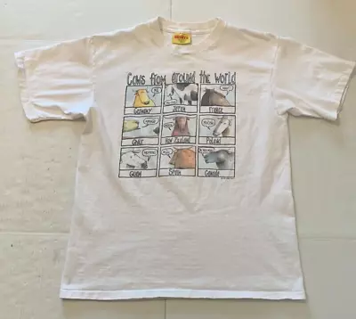 Lake Street Shirts Adult Graphic T-Shirt Cows From Around The World Size Lg VTG • $7.64