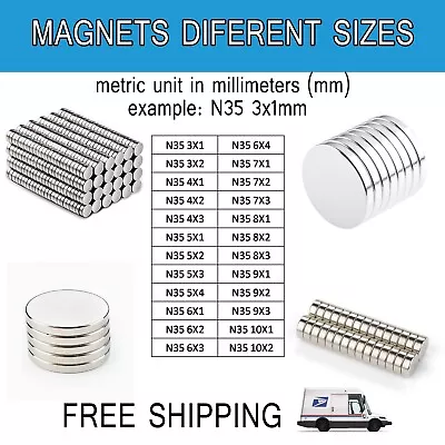 Super Strong N35 N52 Round Disc Neodymium Mini Fridge Magnets Rare Earth New • $439.72