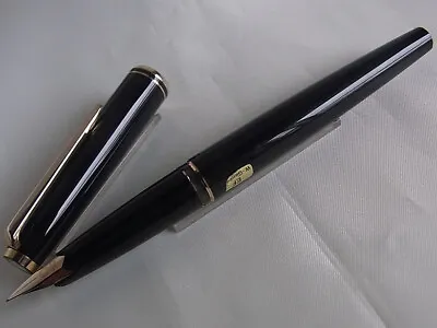 Montblanc Fountain Pen Black GT Cartridge Filling System Steel EF Nib • $89.99