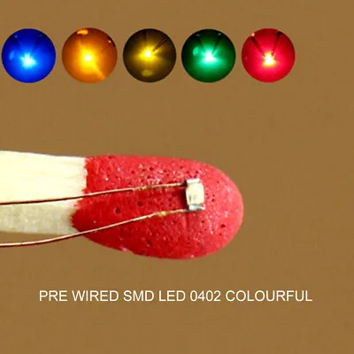 20pcs Pre-wired Micro 0.1mm Copper Wire SMD LED 0402 Light Different Colors • $13.99