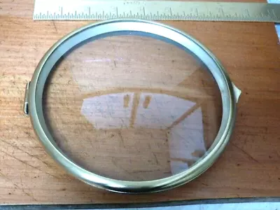 Good Old 6 1/4  Bracket - Mantle Clock Brass Bezel & Convex Glass  (pn) • £16