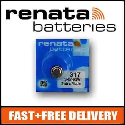 1 X Renata 317 Watch Battery 1.55v SR516SW - Official Renata Watch Batteries • £2.70