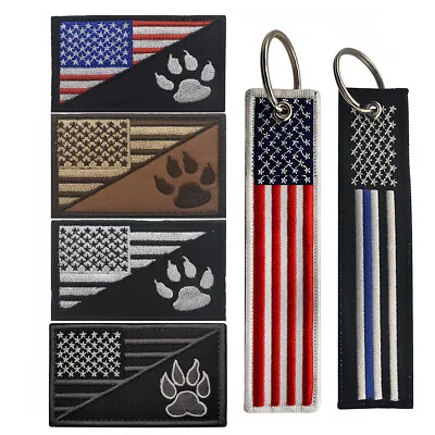 Embroidered SERVICE DOG USA K9 Paw Hook Loop Patch Vest Backing Fastener Badge • $5.22