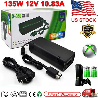 135W For Xbox 360 Slim 360S Power Supply Brick Charger AC Adapter Power Cord US • $17.89