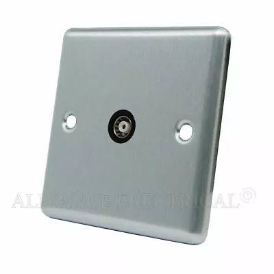 £5.32 • Buy Brushed Satin Chrome Classical TV/ Sky Socket - Aerial Coaxial/ Satellite Socket