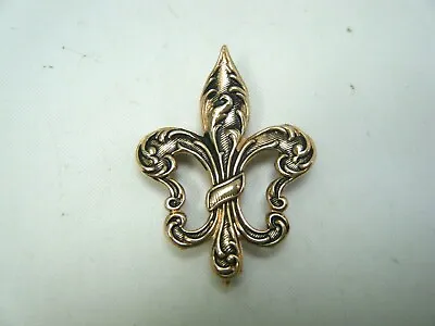 Vintage Fancy Fleur De Lis Watch / Locket Pin Scrolled Design • $55