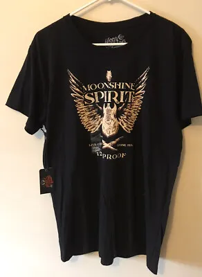 Moonshine Spirit BY Brad Paisley Graphic  T-Shirt  Size L Black Short Sleeve • $26.99