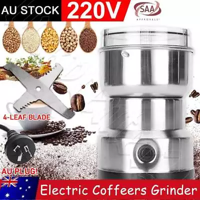 Electric Coffee Grinder Grinding Milling Machine Bean Nut Spice Matte Blender AU • $16.85