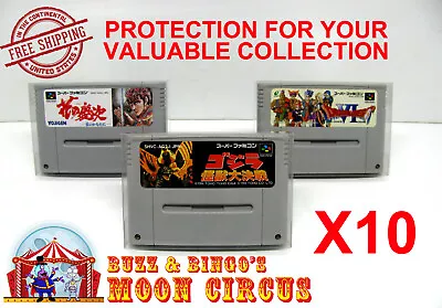 10x Nintendo Super Famicom Game Cartridge - Clear Protective Box Protectors  • $11.98