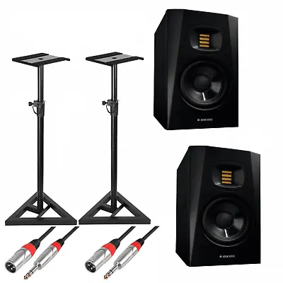 Adam Audio T5V 5  Studio Monitors With Stands & Cables • £409