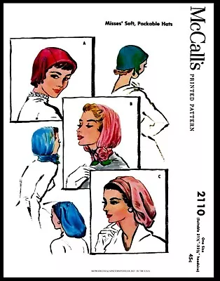 McCall's # 2110 SNOOD Soft Pack Hats Caps Fabric Sewing Pattern Chemo Alopecia • $5.99