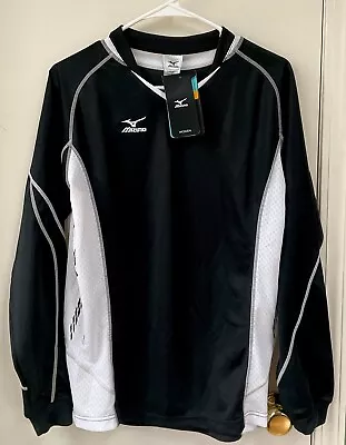 NEW NWT Mizuno Women's L National IV V-Neck BLACK WHITE Volleyball Jersey Shirt • $12.99