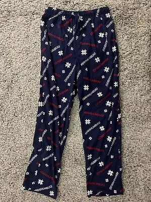 Club Room Pants Mens Medium Navy Blue Flannel Lounge Pajama Christmas Scrooge • $15.73