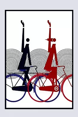 Bicycle Bike Art Deco Sport Vintage Poster Repro FREE S/H Shipped Rolled Up • $28.64