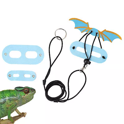 Lizard Traction Rope Adjustable Pet Reptile Bearded Dragon Harness Leather Leash • $19.79