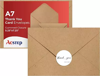 ACSTEP 200PACK Brown 5 X 7 Envelopes Kraft A7 Envelopes Self Seal For Weddings • $18.99