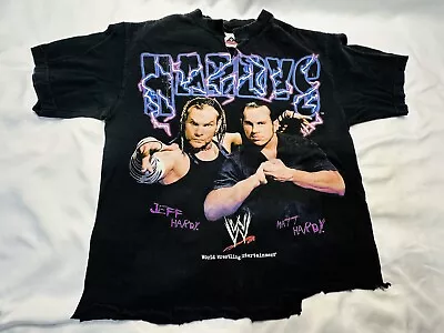 Hardy Boys Shirt Size M Matt Jeff Hardy Lightning Graphic AAA Tag Distressed • $30.38