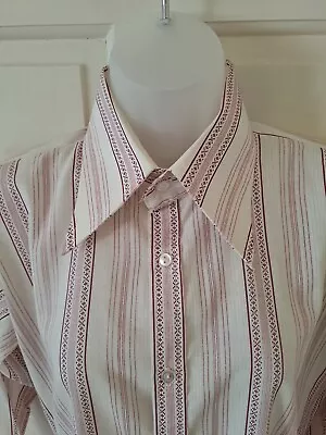 Vintage 1970s Dagger Collar  Shirt By Afters Size M 70s Disco Mod Indie • £24.95