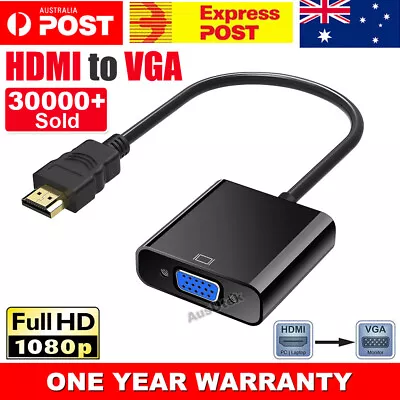 1080P HDMI Male To VGA Female Video Adapter Cable Converter Chipset Built-in • $7.95