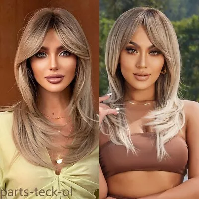  Long Natural Layered Ombre Honey Brown To Blonde Wigs Women Daily Wig Fanshion • $17.27