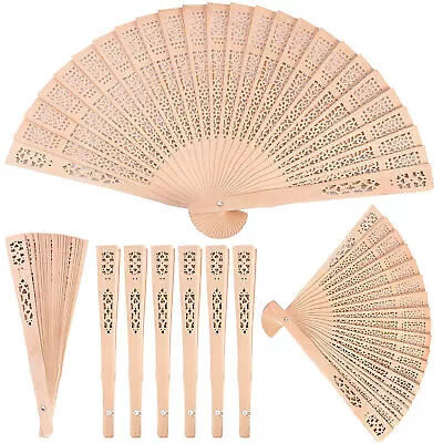 Wooden Hand Fan Foldable Sandalwood Scented Hand Held Folding Hand Fans Gifts AU • $8.18