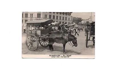 RPPC Saigon Vietnam Horse Drawn Cars Cart Real Photo C1950s Vintage Postcard • $5.99