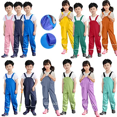 £10.82 • Buy Toddler Kids Boys Girls Rain Dungarees Windproof Waterproof Mud Jumpsuit Clothes