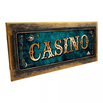 Blue Casino Metal Sign; Wall Decor For Mancave Den Or Gameroom • $29.99