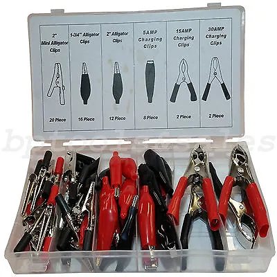 $11.99 • Buy 60 Pc Alligator Clip Assortment Set Test Lead Electrical Battery Clamp Connector